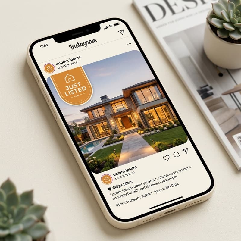 A ready-to-post Instagram post generated by Packs for a real estate listing