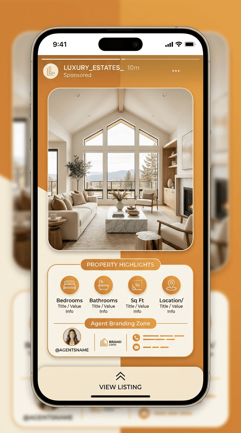 AI-generated Instagram story slides for property listing